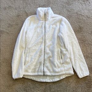 White Fleece Zip-Up Jacket North Face